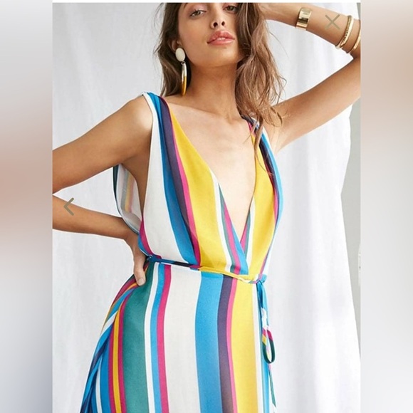 Forever 21 Multicolor Striped Maxi Dress Size S - Picture 5 of 5